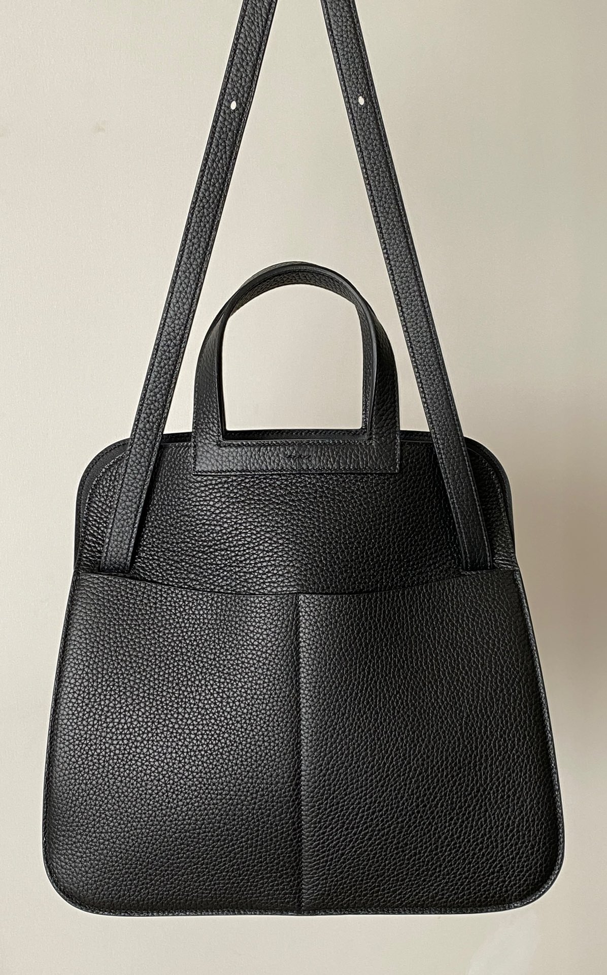 에르메스 투톤 할잔백31 블랙 은장 버클